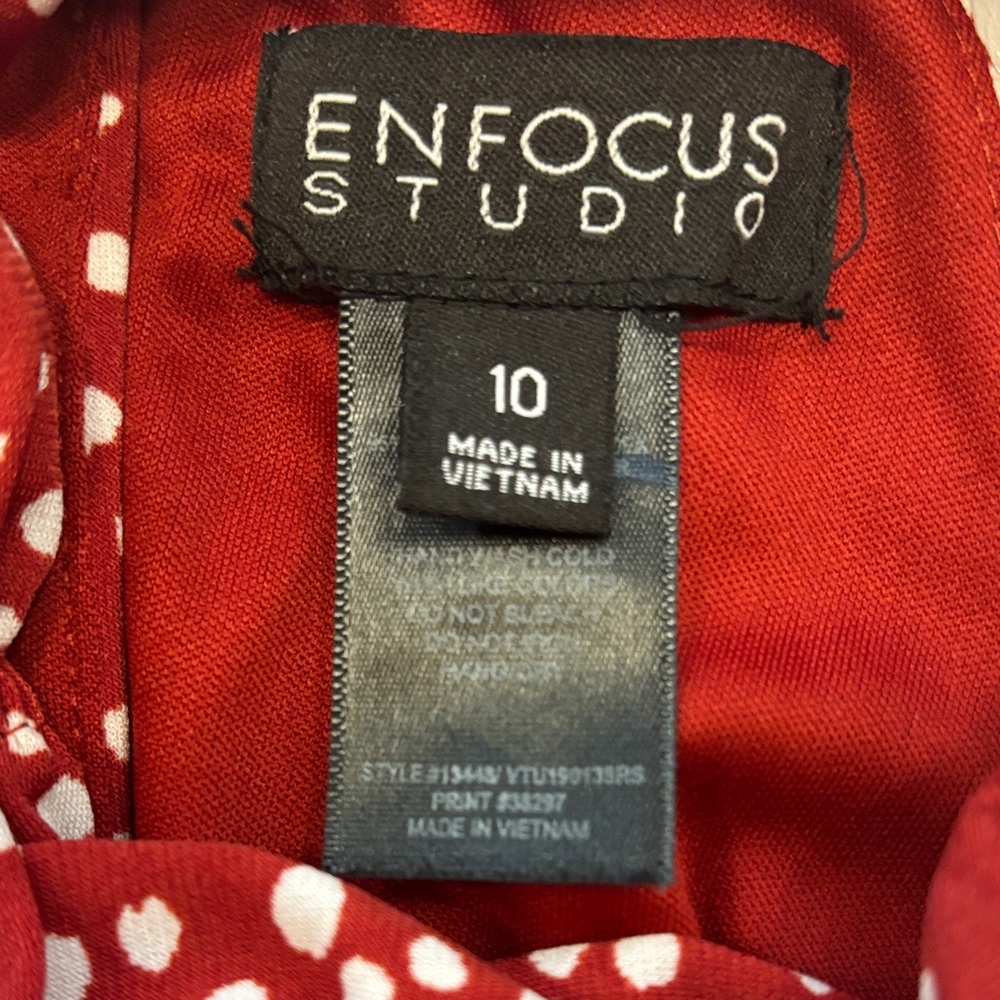 Enfocus Studio Red and White Polka Dot Halter Dress with Tie Front - Picture 2 of 7